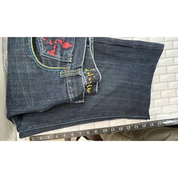 VTG Attitude Gold Baggy Denim Hip Hop Straight Cut Off Shorts Mens Sz 34x15 - Picture 13 of 13